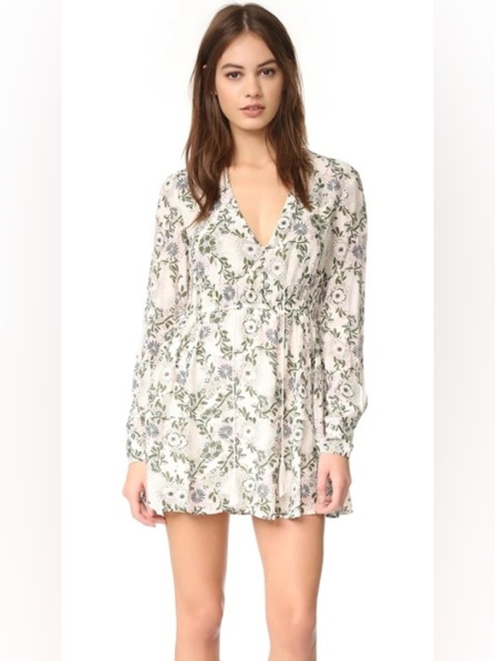 FREE PEOPLE Stealing Fire Mini Dress In Ivory
Green Combo floral boho Sz S